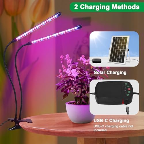 2 Heads Clip Solar Grow Lights with Red Blue Spectrum for Indoor Plants - Image 3