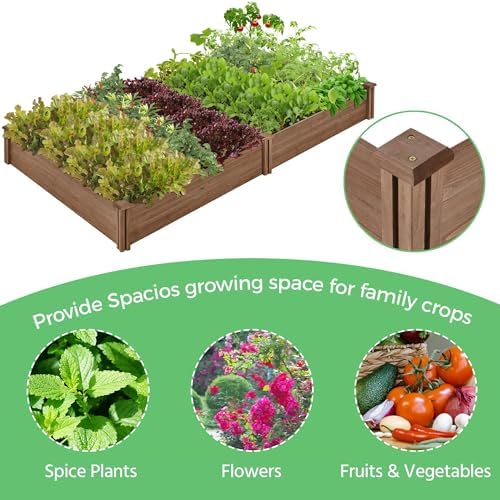 Yaheetech Wooden Raised Garden Bed Outdoor Planter Box, Dark Brown - Image 5