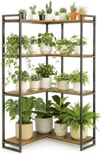 Bamworld Corner Plant Stand Tall Indoor Plant Shelf for Multiple Plants - Image 2