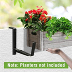 Window Box Brackets, Adjustable Hanging Railing Planter Box Brackets - Image 6