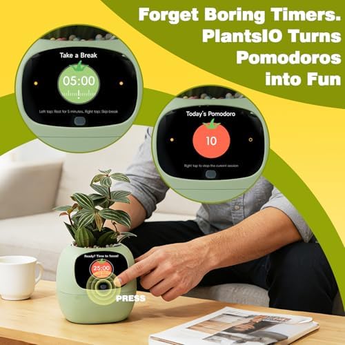 PLANTSIO Smart Plant Pot with Screen, 80ml Self-Watering Planter Green - Image 5