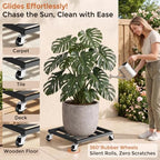 2 Pack 12 Inch Heavy Duty Plant Caddy with Wheels, 800 lbs Capacity Rolling Plant Stand, with Locking Casters, for Large Pots, Washer, Refrigerator & Outdoor Use - Image 6