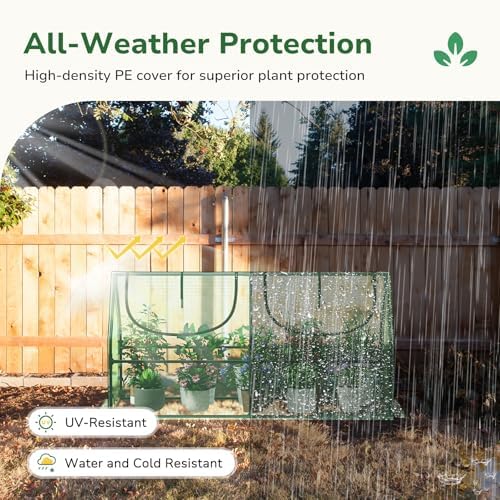 GreatBuddy Portable Mini Greenhouse, 3×3×6Ft, High-Density PE Plant Cover with 2 Roll-up Zipper Windows, Perfect for Indoor Outdoor Plant Growing - Image 3