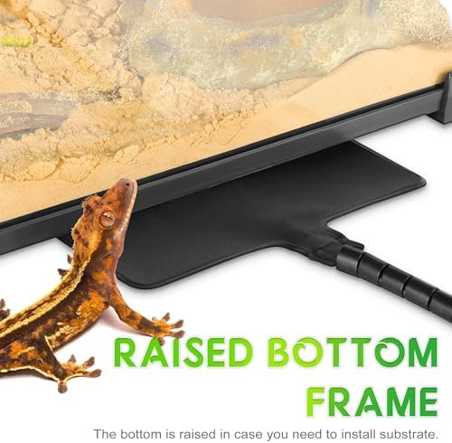 8"x8"x12" Reptile Terrarium, Single-Door Glass Arboreal Vivarium for Small Arboreal Lizards Such as Small Day Geckos, with Lock, Cable Port & Waterproof Deep Base Below Front Door - Image 6
