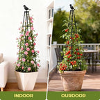 4 Pack Garden Trellis for Climbing Plants Outdoors,65" Tall Cucumber Trellis Garden Obelisk Trellis Rustproof Plants Support with Adjustable Heights for Indoor Potted Plants, Vines, Vegetables - Image 6