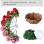 INSPRING Geraniums Artificial Flowers Hanging Basket for Outdoors Outside Decoration, 8 Bundles Silk Flowers Fake Plants Look Real UV Resistant for Porch Home Patio Balcony Yard, Red Pink - Image 6