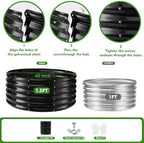 YSEJOMP 17" Tall 40" Diameter Round Raised Garden Bed Kits Outdoor Black - Image 5