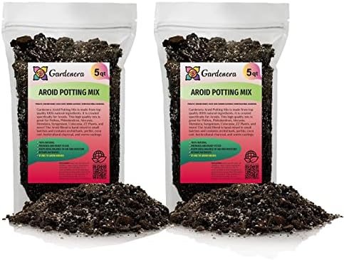 Gardenera Premium Aroid Potting Mix - 10 Quart - Soil Free Blend for Aroids - Growing Medium for House Plant (2 Bags of 5 Quart) by Gardenera