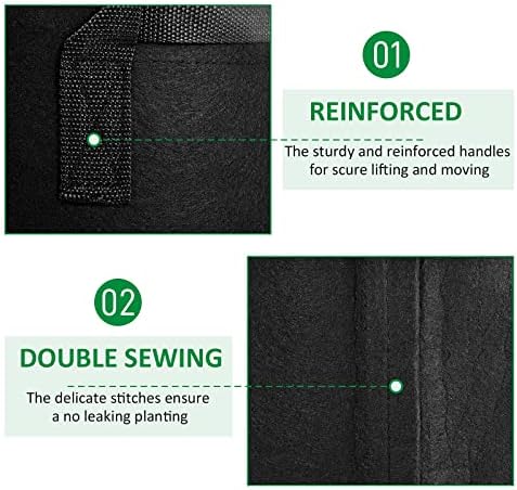 JNYONG NYONG 12-Pack 20 Gallon Thickened Non-Woven Grow Bags - Image 3