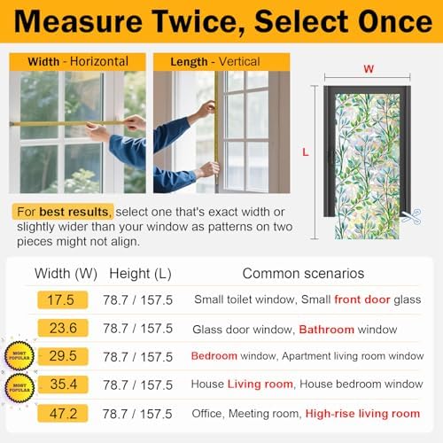 Leafy Rainbow Window Privacy Film, Stained Glass Cling, 47.2" * 78.7 " - Image 6