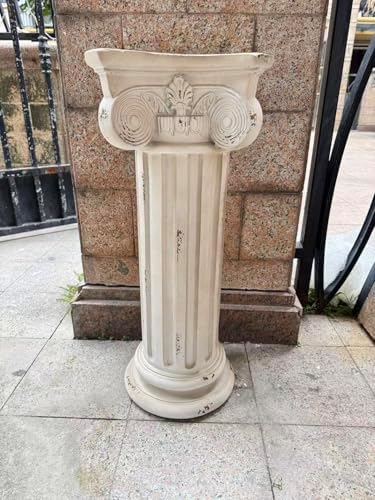 28.93" Roman Column Pedestal Plant Stand with Base, Greek Style Pillar Sculpture Magnesium Oxide Decorative Stand for Indoor Outdoor Garden Patio Wedding Party Display, Hand Painted Statue Holder - Image 6