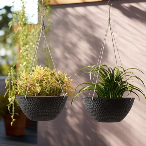 LA JOLIE MUSE Large Hanging Planters for Outdoor Plants, Set of 2 13.2 Inch - Image 4