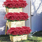 Uieke 72 Bundles Artificial Fake Flowers Outdoor UV Resistant Faux Plants Plastic Cemetery Flowers No Fade Outside Home Garden Porch Window Box Summer Décor -Rose Red - Image 5