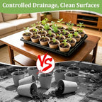 RooTrimmer 3.15 Inch Peat Pots 200 Pcs with 10 Pack 20 Cell Seed Starter Trays, Biodegradable Nursery Pots with Drainage Holes, Reusable Seedling Trays for Vegetable Flower Germination Indoor Outdoor - Image 6