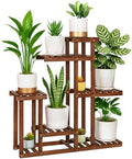 6-Tier Wood Plant Stand Indoor Outdoor Multi Tier Plant Shelf Narrow by OcBuct