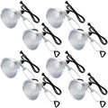 Macarrie 8 Pack Clamp Lamp Light with Aluminum Reflector, 6ft SPT-2 18awg Cord and Adjustable Stand Fixture, up to 150 Watt, E26 Socket, No Bulb(5.5 Inch) by Macarrie