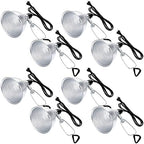 Macarrie 8 Pack Clamp Lamp Light with Aluminum Reflector, 6ft SPT-2 18awg Cord and Adjustable Stand Fixture, up to 150 Watt, E26 Socket, No Bulb(5.5 Inch) by Macarrie