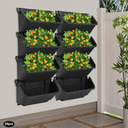 24-Pot Vertical Wall Planter, Self-Watering Stackable Planters for Indoor & Outdoor Use, Perfect for Herbs, Flowers & Vegetables (24, Black) - Image 2