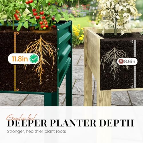 King Bird Large Raised Garden Bed with Legs 48×24×32 in - Image 5