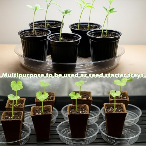 70 Packs 10" Clear Plant Saucers for Indoor Outdoor Use Heavy Duty Plastic Plant Trays for Planter Flower Pot Drip Trays to Catch Water, Bulk 4 to 20 Inch, Round Transparent - Image 6