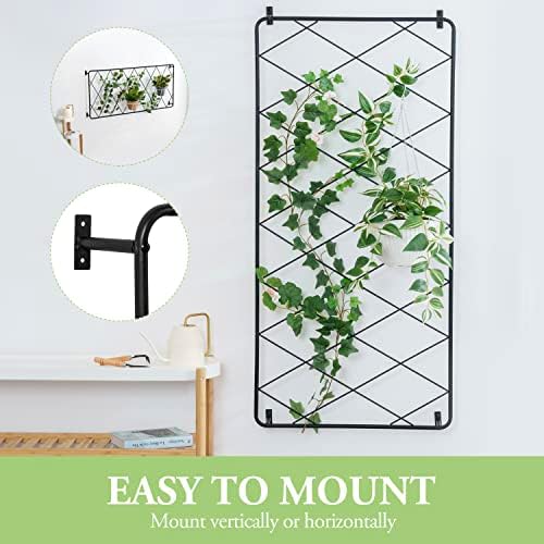 MyGift 50 x 24 Inch Wall Garden Trellis, Black Metal Climbing Plant Panel - Image 5