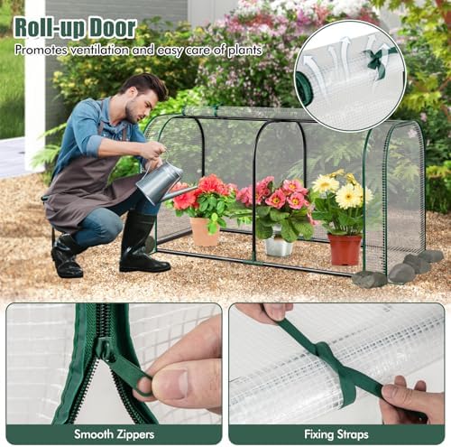 Happygrill Raised Garden Bed with Greenhouse Cover & Legs - Image 3