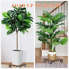 2 Pack Plant Stand with Wheels, 14" Rolling Plant Stand 264 LBS Heavy Duty Wooden Square Plant Caddy with Metal 360° Lockable Caster Wheels for Outdoor Indoor Large Plant Pots, Flower Pot, Patio - Image 2