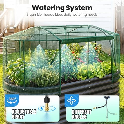 Quictent Raised Garden Bed Kit w/Self Watering & Netting 6x3x2Ft Dark Grey - Image 3
