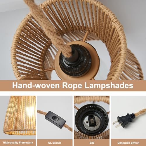 3 Lights Plug in Pendant Light with Cord On/Off Switch - Image 3