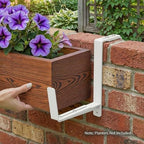 Window Box Brackets, Adjustable Planter Box Brackets, Heavy Duty Iron Flower Box Brackets for Railings, with Enhanced Bottom Support - Perfect for Balconies, Fences, and Gardens (White, 4 Pack) - Image 5