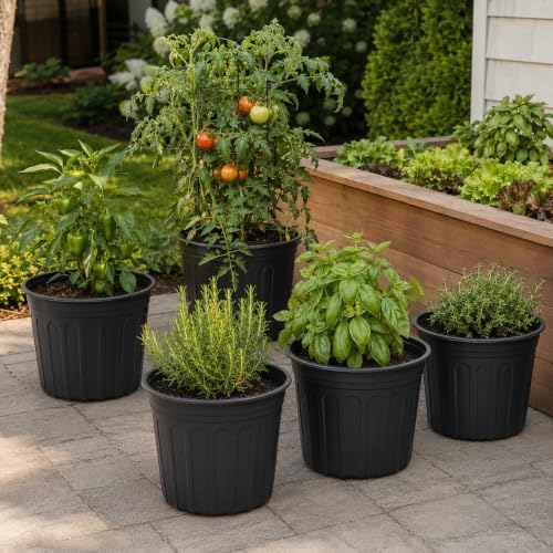 60 Pack 12.8 Inch 5 Gallon Large Plastic Plant Nursery Pots - Image 5