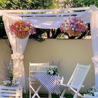 Homsunny Artificial Faux Hanging Flowers Plants with Basket for Outdoor Spring Decoration, Fake Silk Daisy Outside Indoor UV Resistant Look Real Yard Patio Front Porch Garden Balcony Home Decor(Mix4) - Image 2