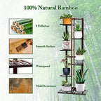 DolceLuna Plant Stand Indoor 6 Tier, Bamboo Plant Shelf Corner Flower Rack - Image 4
