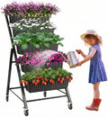 TEANDE Vertical Raised Garden Bed with Lockable Wheels, 5-Tier Elevated Planter Box w/Drainage System & 4 Hooks for Herbs Vegetables Flowers, Vertical Garden Planter for Patio Yard Indoor Outdoor by TEANDE