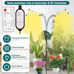 LED Grow Lights for Indoor Plants,4 Heads Full Spectrum Plant Light with 15-63" Adjustable Tripod Stand, Indoor Grow Lamp with Remote Control and Auto On/Off Timer Function - Image 2