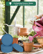 vensovo 6 Inch Steel Blue Terracotta Plant Saucers, 6 Pack Small Clay Trays - Image 3