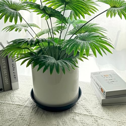 Ceramic Plant Saucer Tray 12 14 15 Inch Black, 15" OD x12.25 ID x2.2 Deep| Extra-Large Size Sturdy Heavy Duty Glazed Bevel Planter Drip Flower pots with Catch Basin for Indoor Outdoor Plants - Image 3
