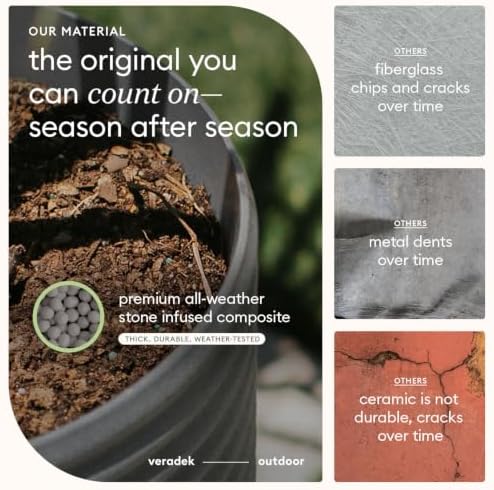 Veradek Mod Series Short Planter - Round Outdoor Planter - Image 6