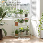 Kitsanery Metal Plant Stand Indoor Outdoor for Multiple Plants,3 Tier Plant Shelf,Large Heavy Duty Flower Holder Ladder Plant for Living Room, Patio, Balcony (Green) - Image 3