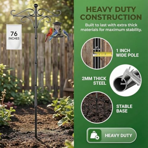 2 Pack 76" Double Shepherds Hooks for Outdoor - Image 2