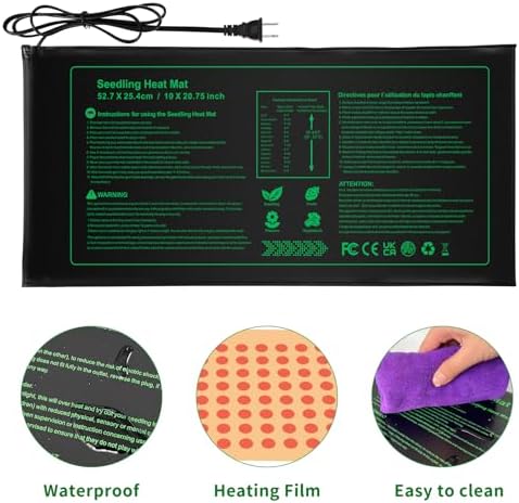 NAMOTEK Seedling Heat Mat, 10" x 20.75" Waterproof Plant Heating Mat, Warm Hydroponic Heating Pad for Indoor Home Gardening Seed Starter,Germination, Greenhouse - Image 2