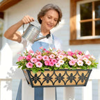 16 Inch Window Boxes Planters Railing Planter Box - 2 Pack Deck Railing Planter Boxes with Adjustable Brackets Coco Liners Balcony Planters Railing Hanging for Window Flower Boxes Outdoor Garden Decor - Image 3