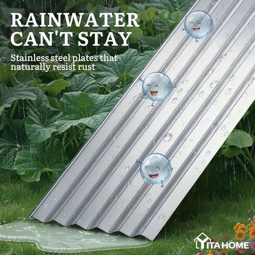 YITAHOME 6x3x3ft Galvanized Raised Garden Bed, Metal Planter Box with Safety Rubber, Gloves, Outdoor Flower Bed for Planting Plants Vegetables, Silver - Image 4