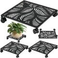 3-pack 12 Inches Square Metal Plant Caddy with Wheels Heavy Duty Large Rolling Plant Stand Indoor Outdoor Wheeled Planter Dolly Cart with Lockable Casters Flower Pot Mover Roller Base Trolley, Black by Unknown