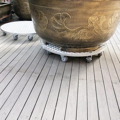26inch Heavy Duty Plant Caddy 1600lb Capacity for Moving Large Potted Plants, Lattice Plant Stand Dolly W/Lockable Caster Wheels Outdoor Indoor, Round,D - Image 5