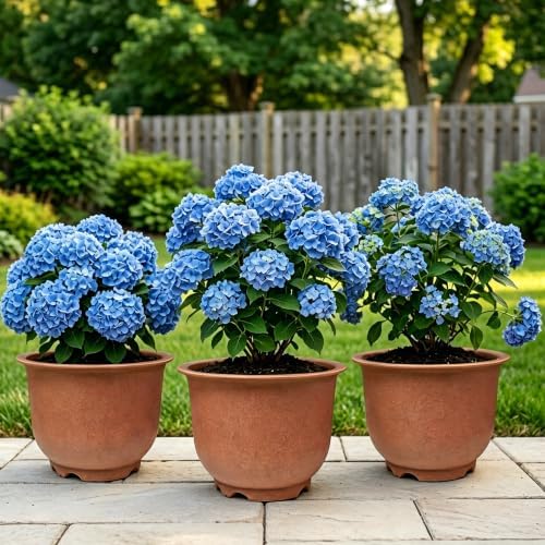 17 Inch Wide Mouth Planter Urns, Classic Terracotta, Set of 3, Plastic - Image 6
