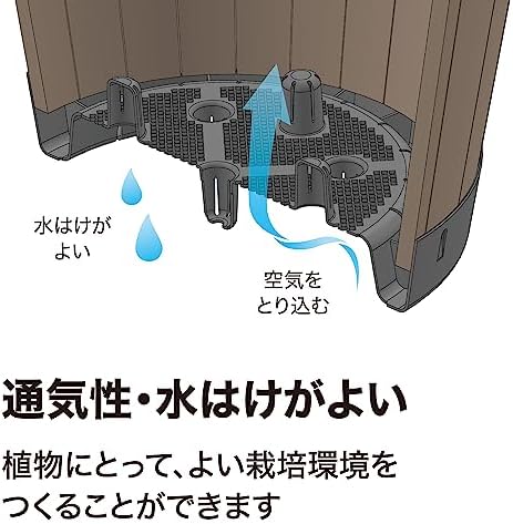 Takasho PPW-01MN Wood Barrel Planter Shallow Type M Depth 13 x Height 7.9 x Width 13.0 inches (33 x 20 x 33 cm), Brown - Image 7