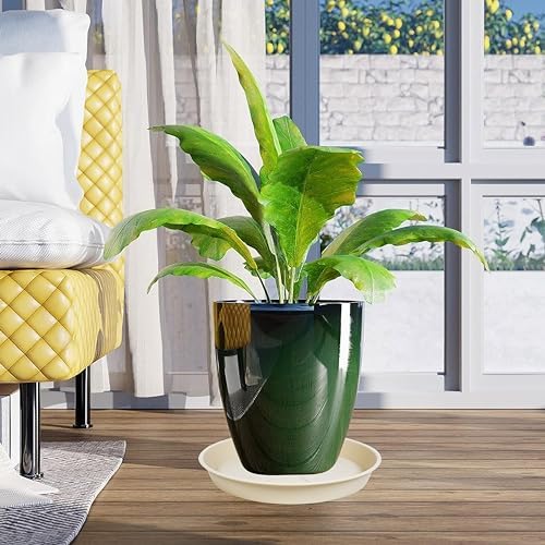 OVZILKI 2 Pack of Plant Saucer Tray 19 inch, Heavy Duty Plastic Pot Plant Drip Trays Saucers for for Indoors Outdoor, Plant Water Tray for Planters 16-19" (19", Beige) - Image 7