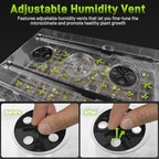 Mulctun 120-Cell Seed Starter Tray with Grow Light, Seedling Starter Trays with 4.08" Humidity Dome, Self-Watering Plant Germination Trays,Seed Starter Kit for Seeds Growing (Black) - Image 6