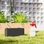 Outsunny 2-Pack 20 Inch Railing Planter Box with Hooks for Fence, Black - Image 5
